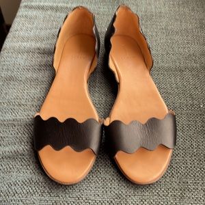 J Crew leather flats size 9.5- mint!